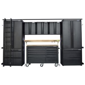 Matte Black Powder Coated Steel 14 Drawer <b>Tool</b> <b>Cabinet</b> Family keywords: for Garage Workshop Storage Use - Product Image 2