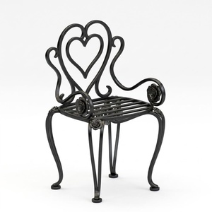 Wholesale Eco-Friendly Wrought Iron Garden Chair Powder Coated Floral Leaf Outdoor <b>Patio</b> Furniture - Product Image 1