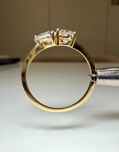 Lab Grown Diamond Toi et Moi <b>Ring</b>_ 14K Gold Pear & Oval Cut Engagement <b>Ring</b> - Product Image 2