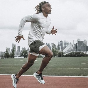 <b>Men's</b> Breathable Quick Dry 2 in 1 Running <b>Shorts</b> with <b>Compression</b> Liner Elastic Waist Drawstring Workout Fitness Athletic Sports - Product Image 4