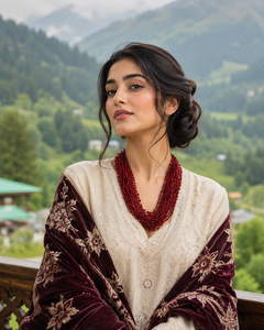 Collier élégant en perles de verre crochetées rouges, bijoux de mariage pour femmes, perles colorées multicouches, fiançailles, qualité supérieure à prix de gros - Product Image 1