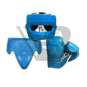 ชุดฝึกซ้อมมวยแบบมืออาชีพใหม่ ผลิตจากหนังแท้ ประกอบด้วยนวมชกมวย หมวกป้องกันศีรษะ และอุปกรณ์ป้องกันอวัยวะเพศชาย - Product Image 5