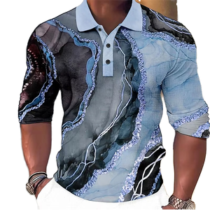 Polo en polyester anti-plis de haute qualité pour hommes, idéal pour le golf, t-shirts personnalisés en gros avec motif imprimé tricoté - Product Image 4