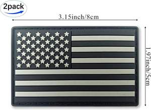 Patch personnalisé en PVC drapeau USA, vente en gros, OEM/ODM, badge tactique moral avec fixation Velcro, idéal pour sacs, casquettes, etc. - Product Image 1