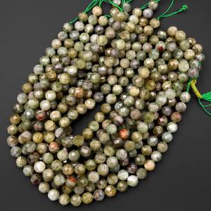 Chaîne de perles rondes en tsavorite verte naturelle facettée rare pour la fabrication de bijoux DIY en gros - Product Image 1