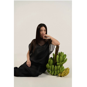 Simple Summer Silk Regular Sleeve Crew Neck Voile Stripes Loose Straight Casual <b>Dresses</b> - Product Image 6