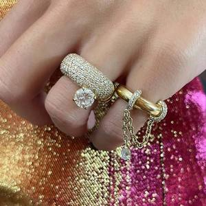 แหวนจี้รูปทรงลูกตุ้มประดับเพชรทรงหยดน้ำ ดีไซน์หรูหรา วัสดุทอง 14K/18K สำหรับผู้หญิง - Product Image 2