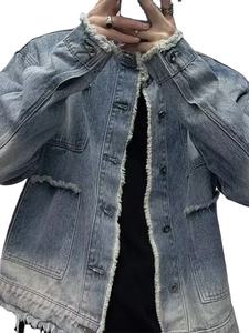 Chaqueta vaquera clásica holgada de algodón para hombre, nuevo estilo 2025, marca de moda coreana, Top informal, chaqueta recortada para primavera y otoño, negro y azul - Product Image 3