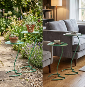 Metal Lily Pad Side <b>Table</b> Decorative Indoor-Outdoor <b>Garden</b> Accent Plant Stand Reusable Multi-Purpose Decor - Product Image 6