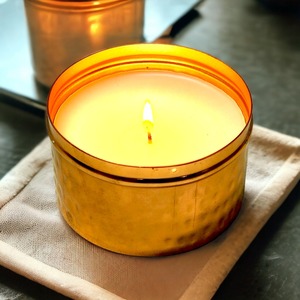 Modern Design Copper Electroplated Hammered Metal Candle Bowl Luxury Container Premium Scented Soy Wax Eco-Friendly Wedding - Product Image 3