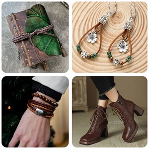 Cordon en cuir de vachette véritable de 1.5mm pour bijoux à bricoler soi-même perles nouage tressage et macramé-composants de collier - Product Image 5