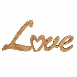 Ornement tendance en métal martelé argenté en forme de cœur LOVE sur base en bois pour mariage, anniversaire, Saint-Valentin, décoration - Product Image 5