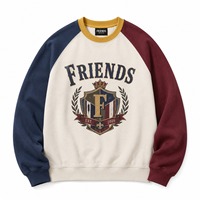 Sweat-shirt à col en V pour homme, manches raglan, polyester/coton, style preppy, coupe classique, automne, doublure non tissée, imprimé uni