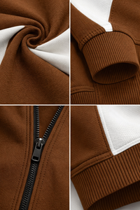 Conjunto de chándal marrón de dos piezas para hombre, sudadera con capucha y pantalones deportivos, ropa deportiva para correr, gimnasio, ropa informal, traje de fitness - Product Image 6