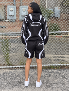 Custom Men’s Tracksuit Set Black & <b>White</b> Windbreaker Jacket Shorts <b>2</b> <b>Piece</b> Sportswear Jogging Suit Sublimation Training Outfit - Product Image 4