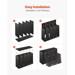 กล่องจัดระเบียบเอกสาร 36 ช่อง พร้อมกล่องจดหมายสำนักงานแบบถอดได้ โต๊ะทำงานไม้และลิ้นชัก ทำจากไม้ปาร์ติเคิลบอร์ด - Product Image 6