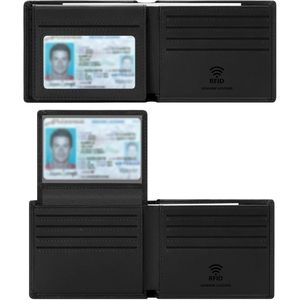 Portafoglio Bifold da Uomo in Vera Pelle Fatto a Mano con 2 Finestre per Documenti, Design Elegante con Blocco RFID, Include Confezione Regalo - Product Image 1