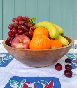 Tazón de Madera Natural con Borde Vivo para Ensaladas y Frutas, Hecho a Mano, Ecológico, Resistente al Calor, Apto para Horno y Lavavajillas, Vajilla para Servir - Product Image 1