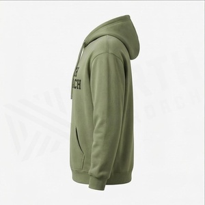 Sweat à capuche North Approach pour homme, vert olive, en molleton de coton, décontracté, avec poche avant, coupe classique, pour l'automne - Product Image 3