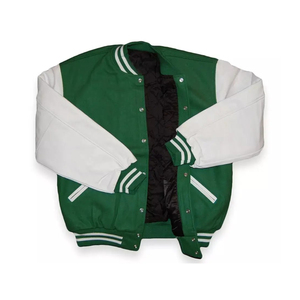 Blouson universitaire unisexe Chicago imperméable coupe-vent avec intérieur matelassé, coupe ample, lettrage en feutre, style streetwear formel printemps - Product Image 3