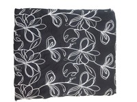 Tissu en coton noir de jais en gros avec broderie florale blanche et travail de cordon 3D pour vêtements de créateurs et décoration intérieure