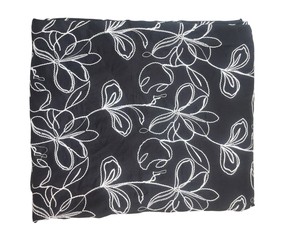 Tissu en coton noir de jais en gros avec broderie florale blanche et travail de cordon 3D pour vêtements de créateurs et décoration intérieure - Product Image 5