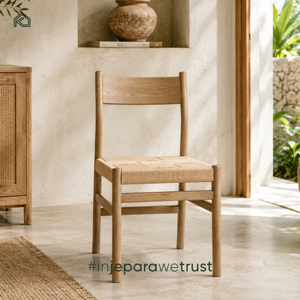 Chaise de salle à manger en rotin solide et écologique avec assise en corde de papier tressée pour projets de mobilier extérieur et hôtelier commercial - Product Image 6