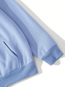 Sudadera con capucha y cremallera de ajuste relajado, diseño integral para marcas, de algodón polar, personalizada, oversize, bajo MOQ - Product Image 5