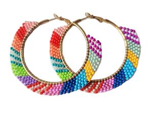 Pendientes al por mayor, rojos y blancos, bordados a mano con cuentas de semillas para niñas, al mejor precio desde India - Product Image 3