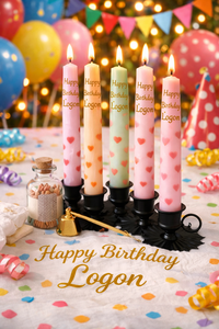 Bougies d'anniversaire personnalisées en forme de cœur, faites à la main, sans fumée, parfumées à la rose, avec nom imprimé, en paraffine et soja, pour Halloween et mariages - Product Image 2