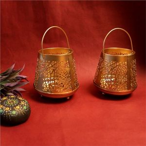 Lots de supports décoratifs en métal pour bougies chauffe-plat, coupelles votives découpées au laser en maille pour mariages, événements, cadeaux de fête et décorations de hall d'hôtel - Product Image 6