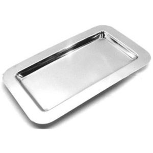 Plateau de service rectangulaire moderne en acier inoxydable avec poignées, plateau alimentaire en métal, vente en gros, fournitures pour hôtels, restaurants et traiteurs - Product Image 2