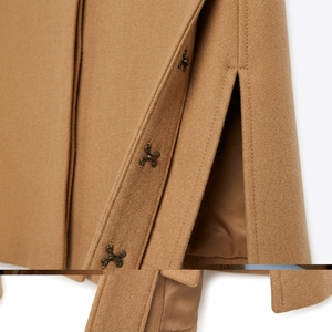 Manteau cape structuré en laine pour femme, avec fentes spectaculaires aux bras, vêtement d'extérieur épais et long, vente en gros ODM, marque privée - Product Image 4