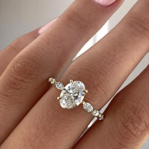 แหวนทรงรีดีไซน์ทันสมัยที่ได้แรงบันดาลใจจากธรรมชาติ 3.50 กะรัต ทอง 14k เครื่องประดับสำหรับงานหมั้น - Product Image 5