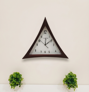 Handmade Modern Style Wooden Hanging Quartz Triangle Shape Art Deco <b>Wall</b> <b>Clock</b> for Living Room Home Office Decoration - Product Image 2
