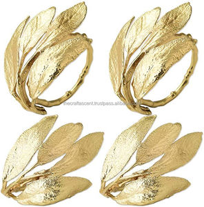 Vente en gros d'anneaux de serviette en aluminium plaqué or de style américain, écologiques et de haute qualité, avec décoration de table, porte-serviettes - Product Image 3