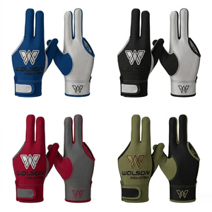 ถุงมือสนุกเกอร์ Wolson Industry ปักโลโก้ได้ตามต้องการ ผ้าเนื้อยืดทนทาน น้ำหนักเบา แบบสามนิ้ว สำหรับมืออาชีพ - Product Image 4