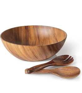 Ensaladera de Madera de Acacia Hecha a Mano, Ecológica y Resistente al Calor, de Gran Capacidad para Cenas Familiares y Fiestas, Apta para Lavavajillas - Product Image 5