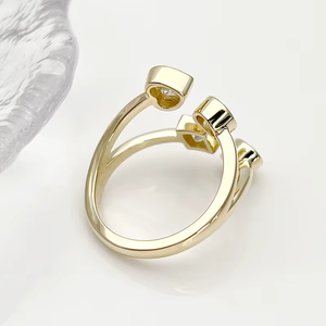 Women's 18K Gold Plated Minimalist <b>Diamond</b> <b>Ring</b> Round Brilliant Cut Everyday Wear - Product Image 2