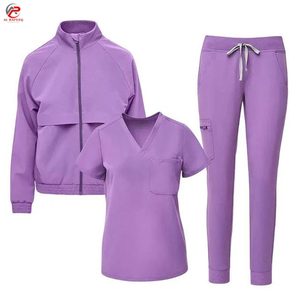 Premium Quality Wholesale Customized Hospital Surgical Scrub Sets Medical Nurse Uniforms <b>Jogging</b> Style Nurse 3 Piece Gown Sets - Product Image 1