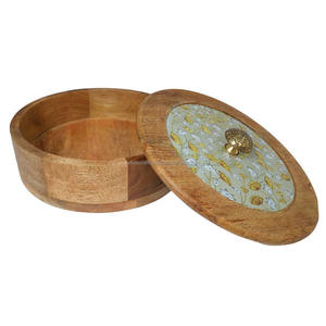 Boîte à roti en bois faite à la main de qualité supérieure Boîte de rangement de tortilla de haute qualité pour servir des aliments Casserole Chapati en bois-23 - Product Image 3