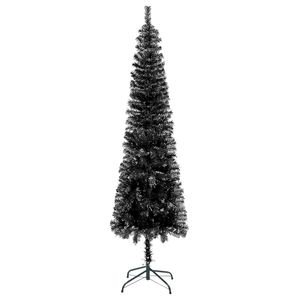 4 ft sottile albero di natale nero - Product Image 2