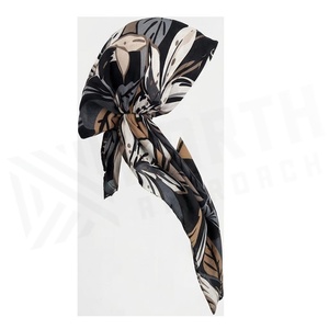 NORTH APPROACH Women's <b>Square</b> <b>Silk</b> <b>Scarf</b> Leaf Print Elegant Multi-Functional Fashion Accessory All Seasons - Product Image 3