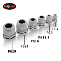 Computace ZSC3017 Presse-étoupe PG étanche IP68 avec joint torique PA66/NBR, gris clair (RAL7035), pour câbles PG7/9/13.5/16/21/25