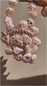 Collar de Cadena Cubana de Moissanita Estilo Hip Hop, Nuevo Diseño con Eslabones de Bola, Plata 925 Bañada en Oro, Cadena de Eslabones Pesados con Colgante, Unisex - Product Image 6