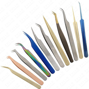 High Quality Rainbow Stainless Steel Eyelash Tweezers Set <b>Precision</b> <b>Tools</b> for Eyelash Extensions & Makeup Application - Product Image 3