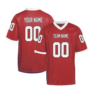 ผู้ผลิตเสื้ออเมริกันฟุตบอล ODM ผ้าโพลีเอสเตอร์ตาข่าย ออกแบบเองได้ พิมพ์ลายดิจิทัล ระบายเหงื่อได้ดี ชุดกีฬาเยาวชน โรงงาน OEM - Product Image 1