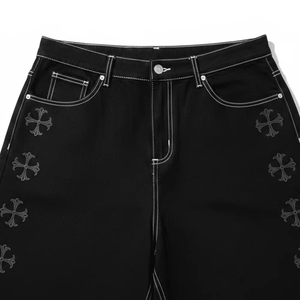 Custom Logo Denim Jorts Men's Trendy Summer Jean Shorts Wholesale Apparel Supplier - Product Image 3