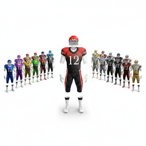 100% High Quality Polyester Mesh Solid Plain Color Adult Sportswear American Football Uniforms Comfortable Whole Sale Full Kits - Product Image 1