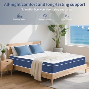 Materasso Ibrido King Size 12 Pollici in Memory Foam con Molle Insacchettate, Supporto Medio-Rigido, Isolamento del Movimento e Compressione ai Bordi - Product Image 5